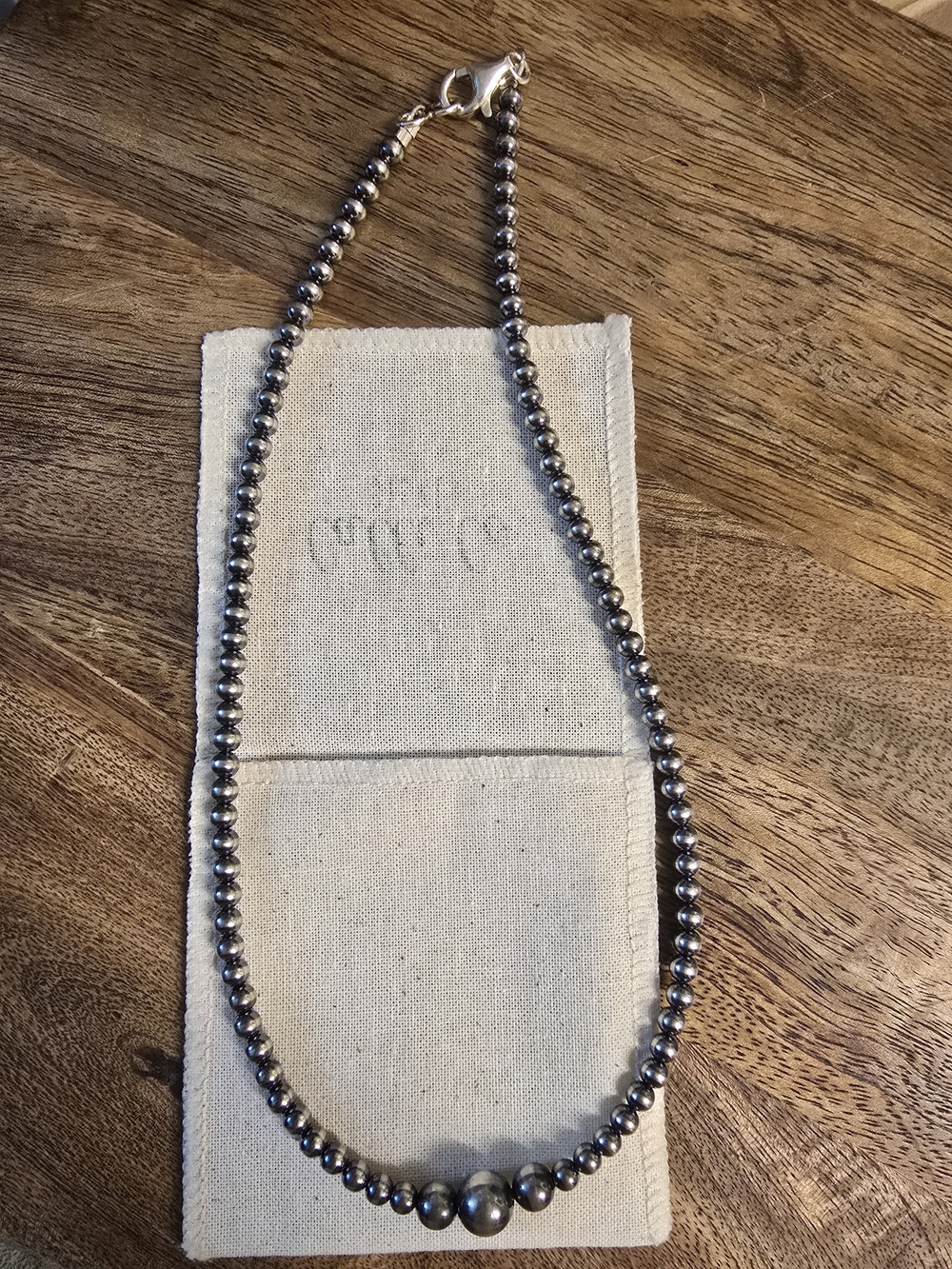 Classic Hematite Bead Necklace - Gunmetal Gray